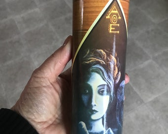 Athena Goddess of Wisdom altar votive candle handmade. Wiccan. Pagan