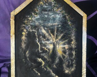 Piper At The Gates of Dawn. original one-of-a-kind handpainted on handmade wood panel, inspired by wind in the Willows