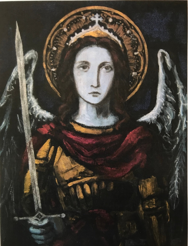 Saint Michael Archangel Michael the Protector Art Print Saint Etsy
