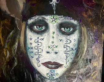 Voodoo Priestess original hand painted