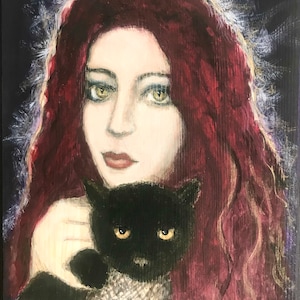 Saint Gertrude patron Saint of cats art print