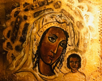 Black Madonna Goddess original painting