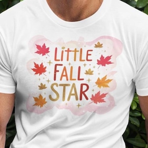 Herbst Saison T-Shirt, wenig Herbst Stern T-Shirt, Unisex Ahorn Herbst Blätter Print T-Shirt, Herbst-Liebhaber-Shirt