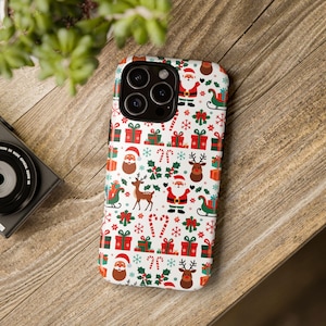 Festive Santa Christmas Phone Case: iPhone 13-16, Shockproof