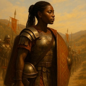 African Roman Female Warrior 1 | Digital Art Print | Historical Fantasy Illustration | Diverse Roman Soldier | Wall Art Decor