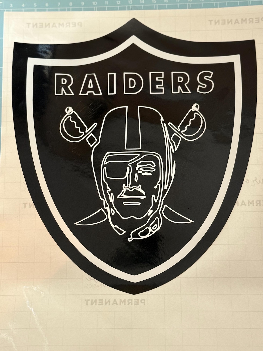 Raider Sticker Design 2-layer Raiders Logo Vinyl Decal | Permanent Die-cut Sticker for Cars ...