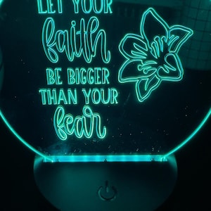 Color Changing Acrylic LED Night Light: Personalized Desk Lamp with Remote