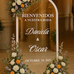 Vinyl personaliseren voor Letrero de Bienvenida de Boda | Sticker | Met Nombres y Fecha | Decoración Elegante de Boda