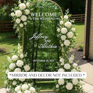 Vinilo adhesivo personalizado para letrero de bienvenida de boda: espejo, acrílico imagen 2