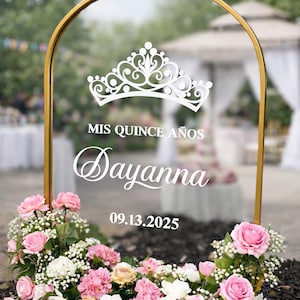 Vinilo decorativo personalizado para quinceañera: Letrero de bienvenida, decoración para espejo