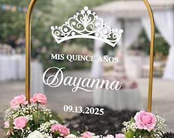 Personalized Quinceanera Vinyl Decal: Welcome Sign, Mirror Decor