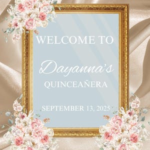 Custom Quinceañera Name Decal – Vinyl Backdrop Sticker for Arch Panel – Personalized Party Decor for 15th Birthday – Spanish Event Sign