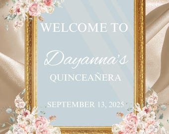 Custom Quinceañera Name Decal: Vinyl Party Backdrop, Spanish 15th Birthday