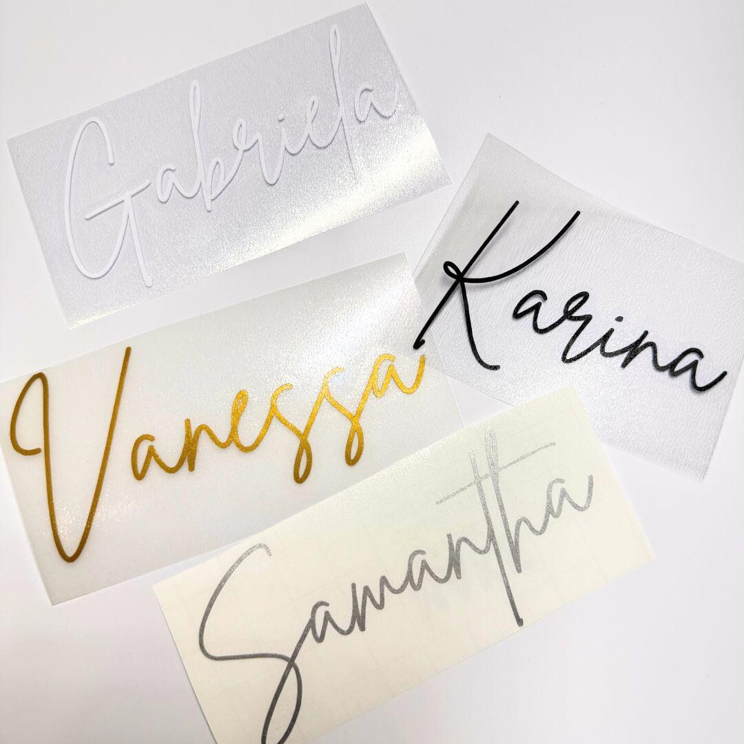 Personalized Cursive Name Stickers: Tumbler, Laptop Stickers, Wedding ...