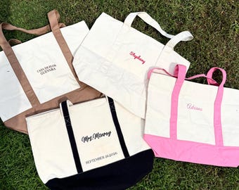 Bestickte benutzerdefinierte Canvas Einkaufstasche, personalisiertes Geschenk