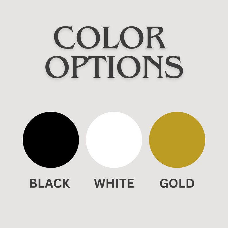 Puede incluir: Opciones de color para un producto: negro, blanco y dorado.