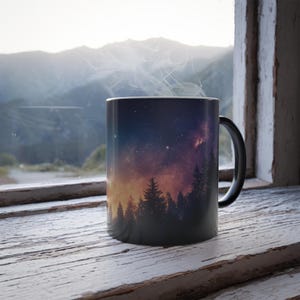 Nordlichter, Color Morphing Galaxy Becher, Kosmische Kaffeetasse für Sternengucker, Geschenk für Weltraumliebhaber, Space-Themed, Farbwechsel Becher