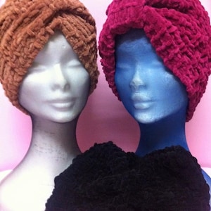 Boho Style Handmade Turban, Turban Wool Chenille, 70s Style Turban, Turban Band, Chemo Therapy Headband , Wool Headband, Winter Turban