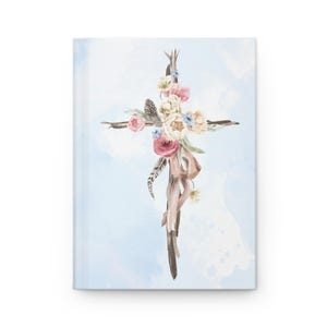 Dziennik w twardej oprawie Floral Cross, inspirujący dziennik do pisania, elegancki notatnik dla artystów, prezent dla miłośników prowadzenia dziennika
