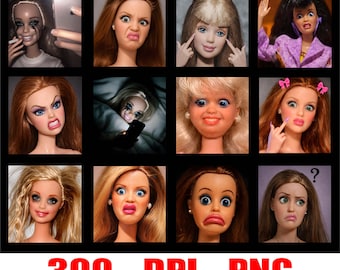 Poupée visage Meme Bundle Png, lot de visages de poupée dégoûtés chemise, drôle dégoûtant poupée visage Meme Png, cadeau de Noël, poupée unique amusante Png
