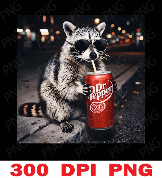 Personalized Funny Raccoon PNG, Funny Raccoon drinking Coffee PNG, Funny Animal Clipart, Funny Animal Meme Png