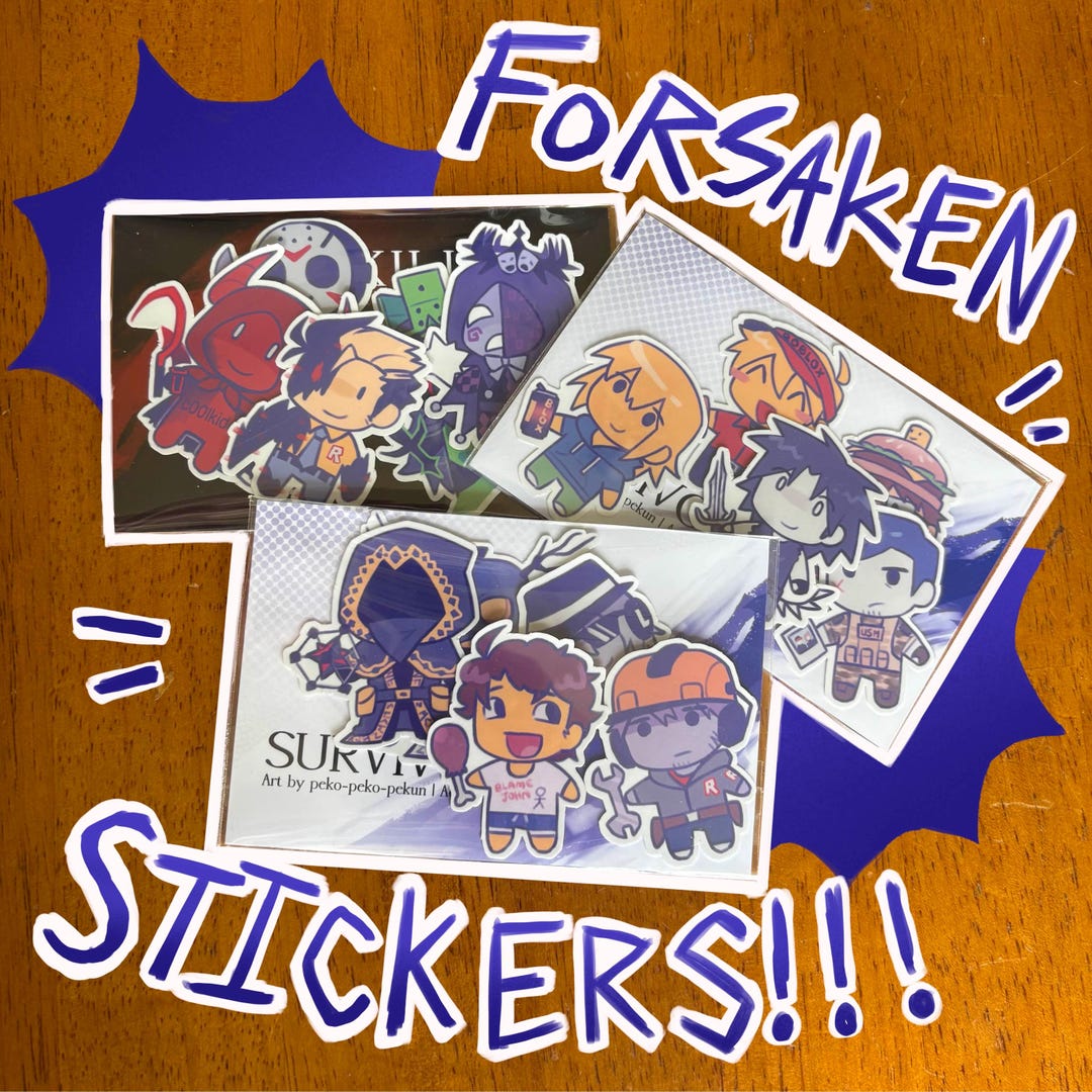 Roblox Forsaken 光沢ビニールステッカー 5枚パック - Etsy 日本