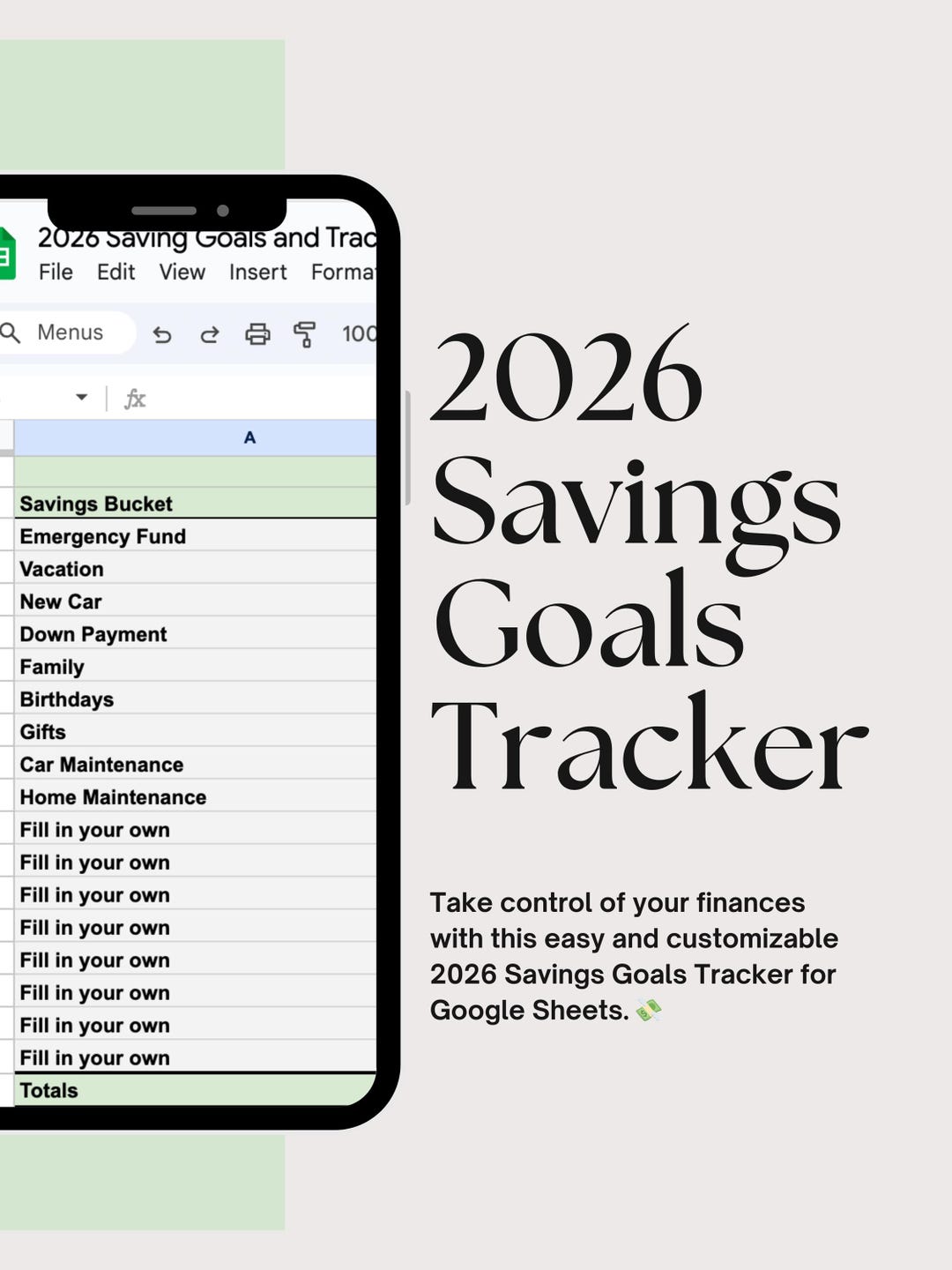 2026 Savings Goals Tracker | for Google Sheets - Etsy
