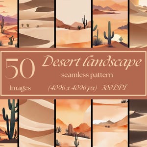 Seamless pattern pack - Desert landscape - Digital Paper pack for sublimation, scrapbooking, printable paper and more