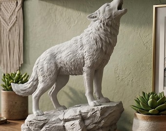 Wolf Statue, 3D Wolf STL File, Animal Lover Gift, Office Gift idea, Gift For Him, Ready To Print, Digital Download