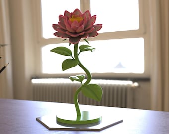 3D Printable Lotus Flower, Home Decor STL File (Digital Download)