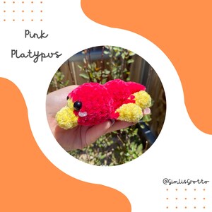 Handmade Crochet Pink Platypus