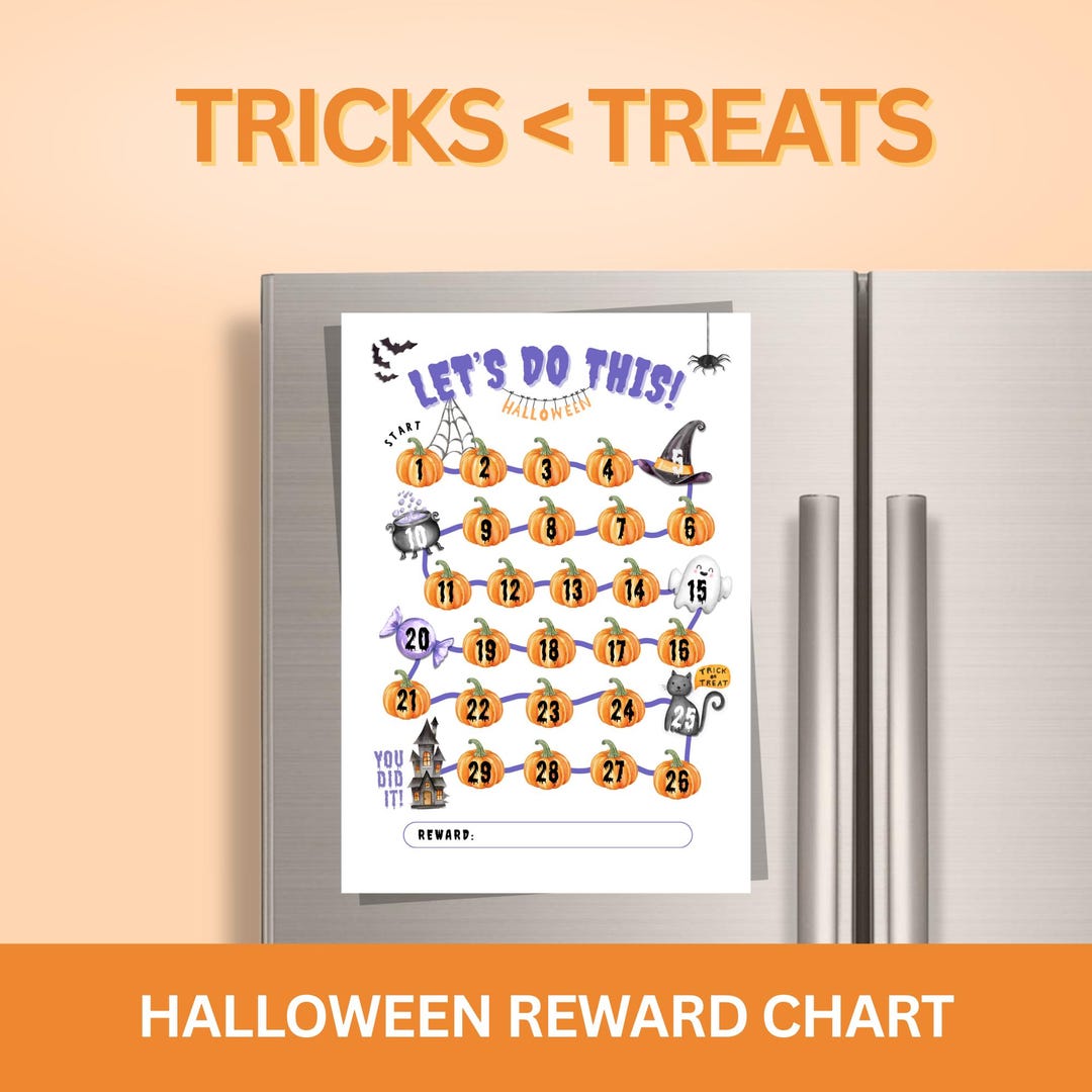 Halloween Reward Chart Printable: Spooky Kids Behavior Tracker (PDF ...