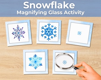 Snowflake Magnifying Glass Matching Activity | Winter Printable | Montessori Preschool & Kindergarten