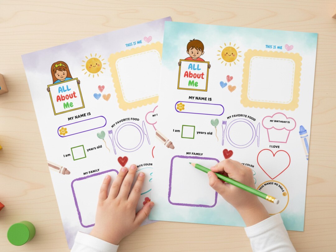 All About Me Poster Worksheet Printable | Preschool, Kindergarten ...