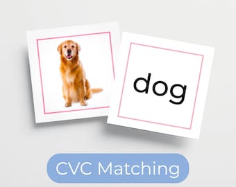 モンテッソーリ ピンクシリーズ CVC 単語マッチング | 短母音 O のフォニックスアクティビティ（幼稚園児・小学生向け）
