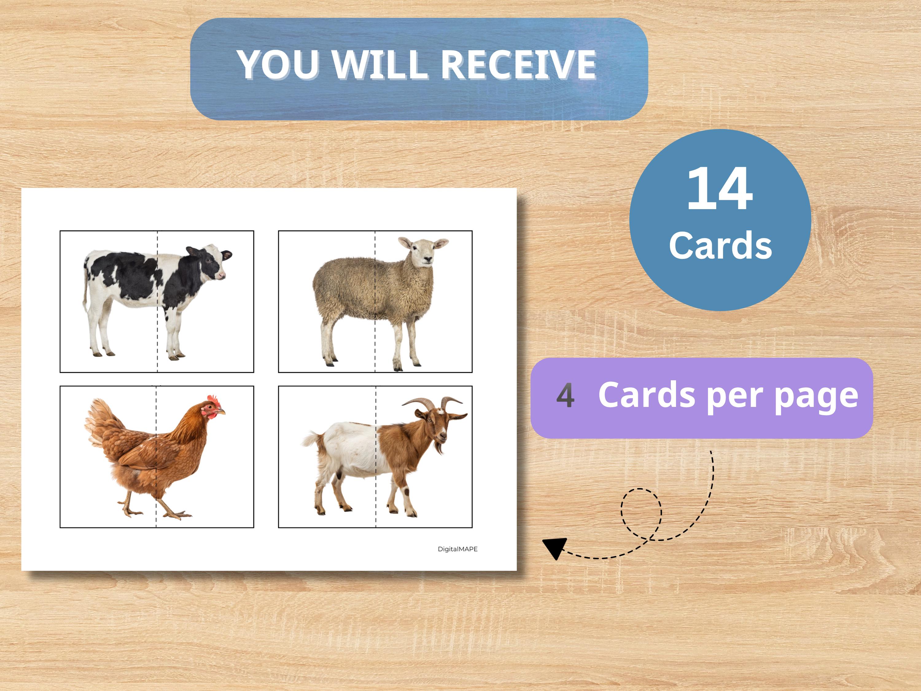 Farm Animals Matching Activity | Montessori Toddler Puzzle Game ...