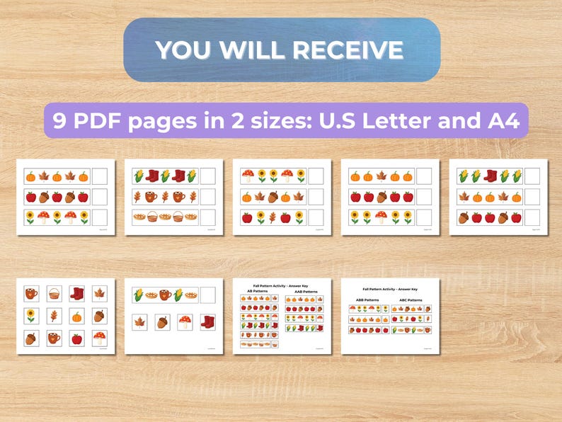 AB AAB ABB and ABC pattern activity for preschool, Pre-K, and kindergarten students.