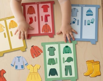 モンテッソーリのカラーマッチングゲーム（印刷可能）｜幼児・就学前児童向けの仕分けアクティビティ