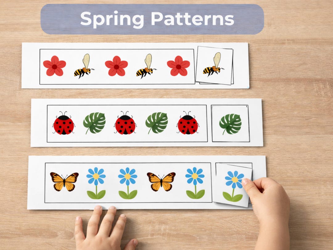 Spring Pattern Activities Spring Pattern Activity for Preschool | Printable Math Game for ...