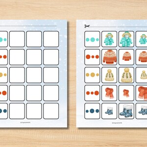 Montessori Winter Size Sorting Cards | Math Activity for Kids - Printable