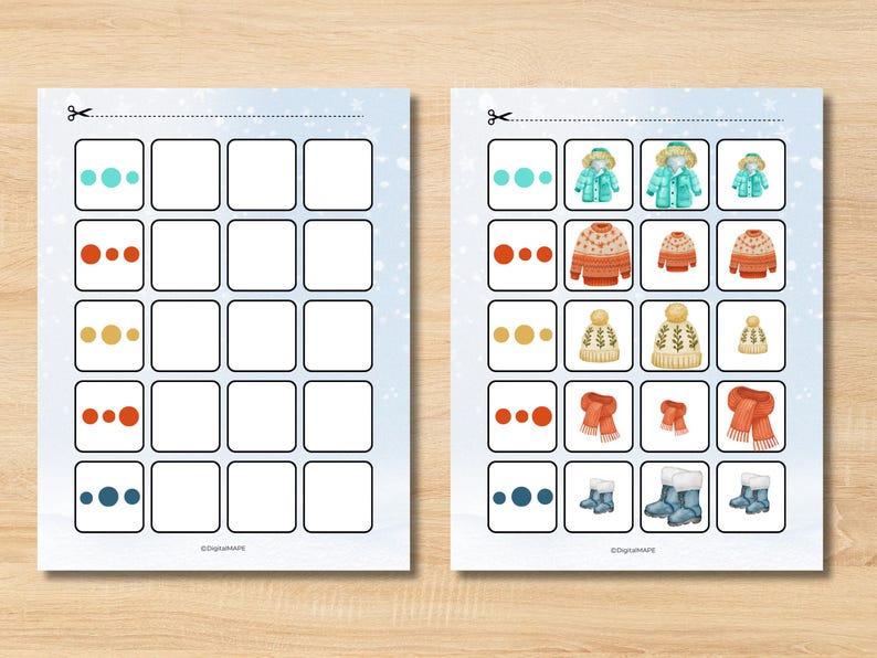 Montessori Winter Size Sorting Cards | Math Activity for Kids - Printable
