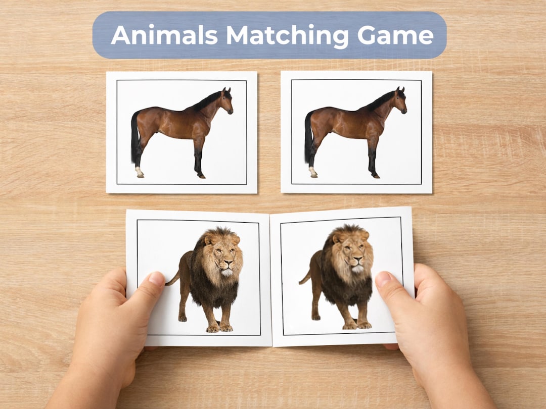 Animals Matching Game | Montessori Animal Cards Printable Preschool ...