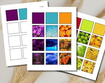 Montessori Nature Color Matching Activity Printable Cards for Toddlers & Preschool Kids