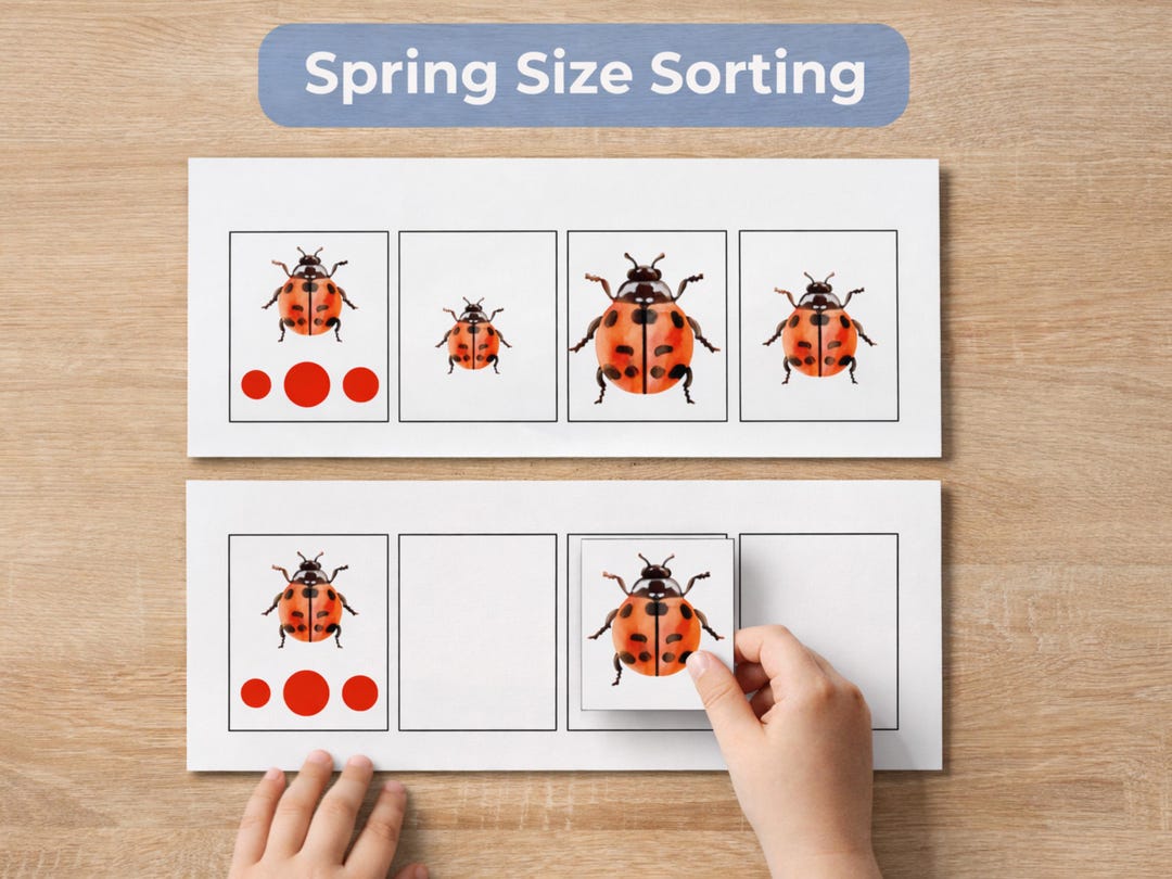 Spring Size Sorting Printable for Preschool | Montessori Math Activity ...