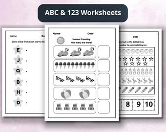 Preschool Worksheets Printable Activities | Homeschool Learning Pack for Toddlers and Kids