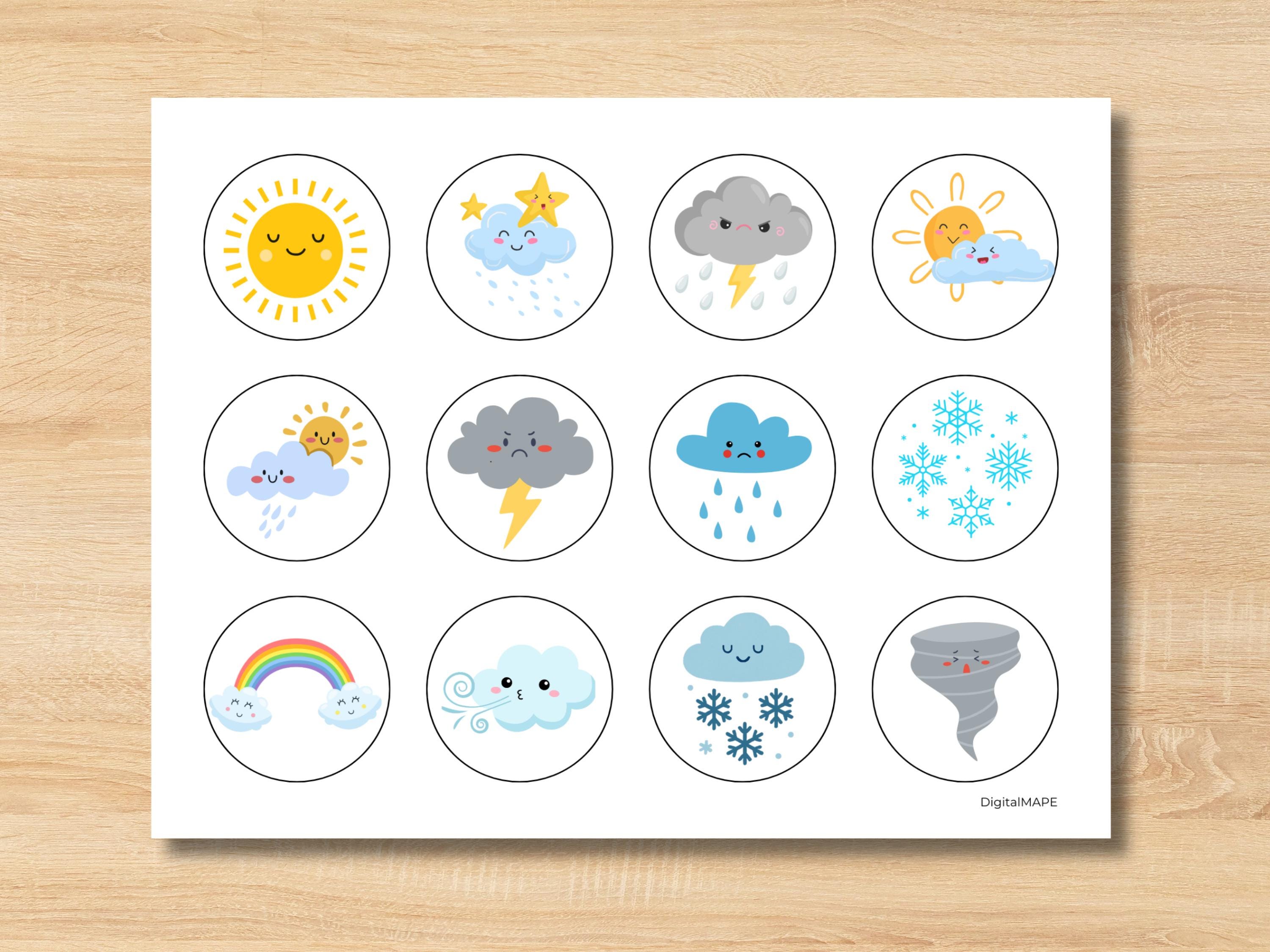 Weather Matching Game Montessori Preschool Printable | Weather Activity ...
