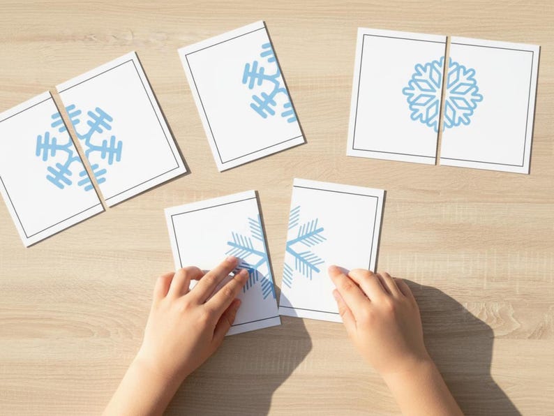 Snowflake Matching Activity for Toddlers | Winter Montessori Puzzle ...