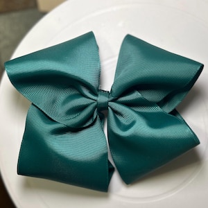 Green Grosgrain Ribbon Hair Bow: Boutique Alligator Clip
