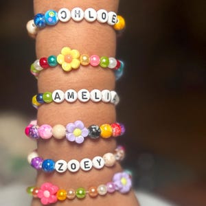 Personalized Beaded Name Bracelet: Colorful Stretchy Double Strand