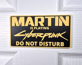 Plaque de porte personnalisée Cyberpunk 2077 : plaque signalétique pour joueur « Ne pas déranger »